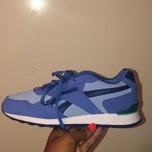 three blue Reebok classics